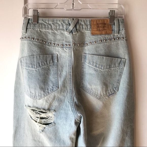 SOMEDAYS LOVIN Survivor Studded Jeans Small - Picture 6 of 8